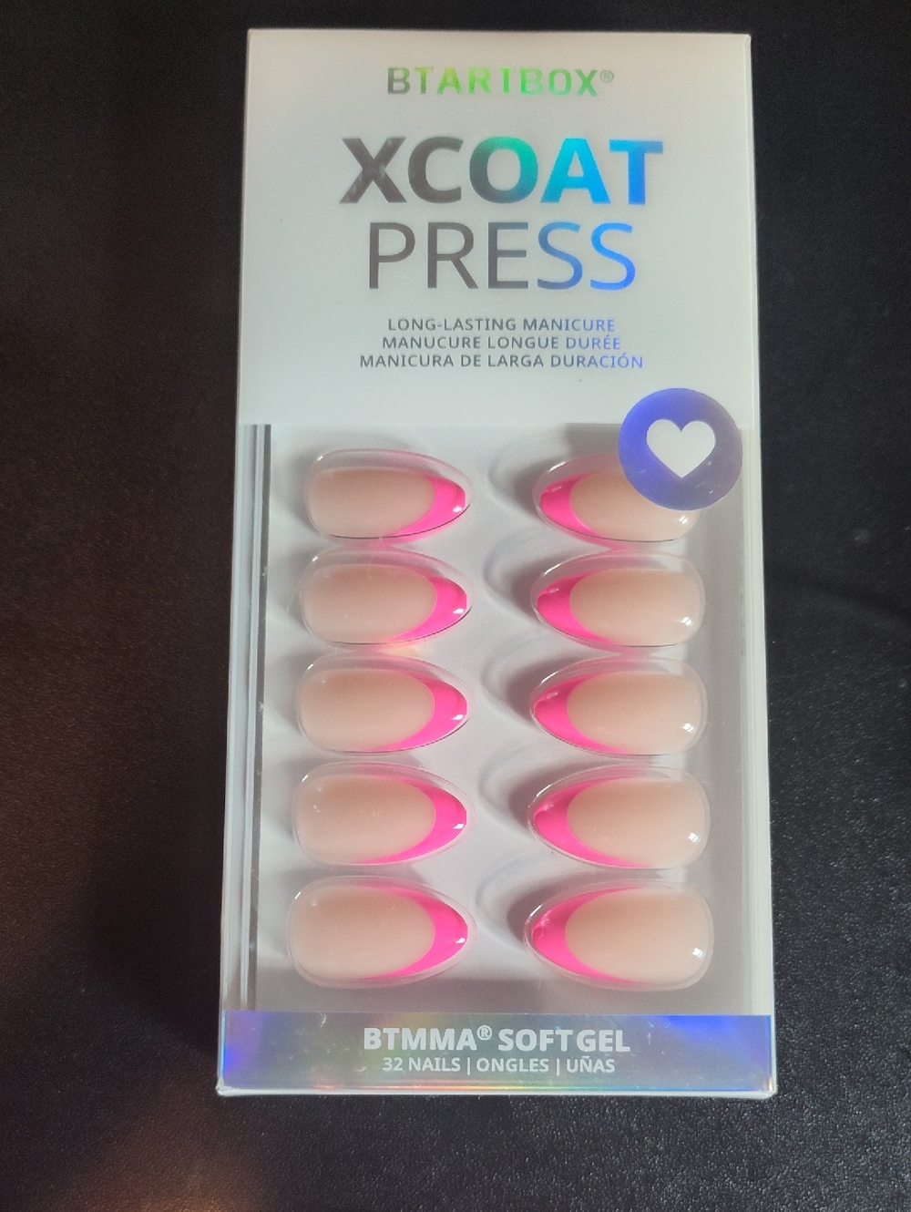 XCOAT PRESS Pink Accent SoftGel Press-On Nails